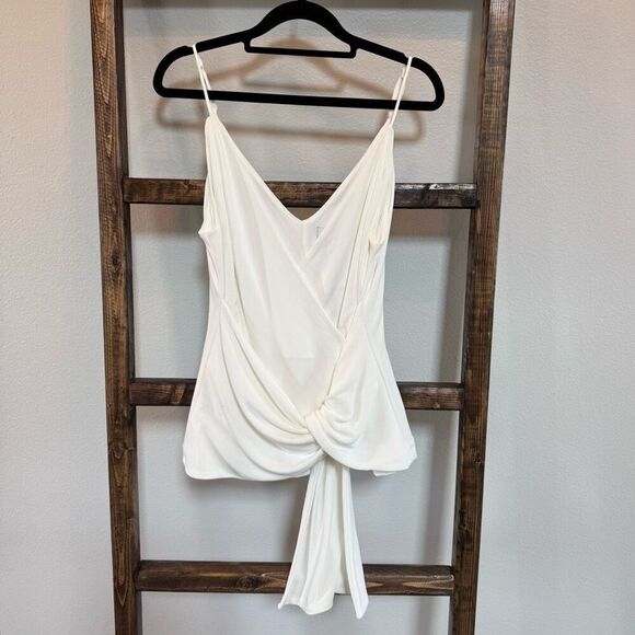 NWT C/MEO Collective Ivory Interrupt Twist-Front Top - Picture 3 of 6